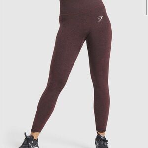 🍒 Gymshark Vital Seamless Leggings in Cherry Brown Marl - Size Small